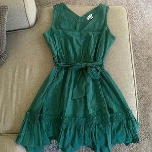 Calvin Klein green ruffle dress